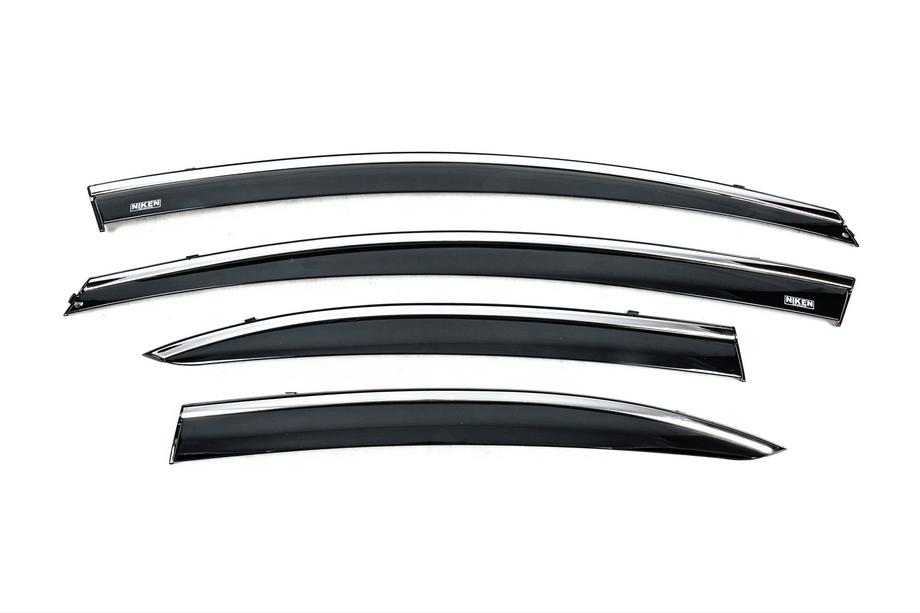 Honda Civic Sedan VIII 2006-2011 Deflektory szyb z listwą chromowaną (4 szt, Niken) Image