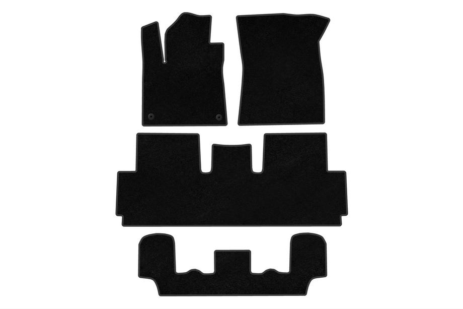 Citroen C-4 Picasso 2013–2022 Dywaniki materiałowe Premium (Do Grand, 3 rzędy, Czarny) Image