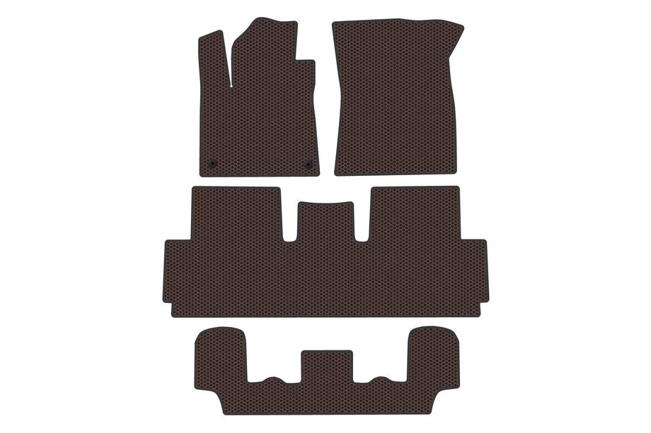 Citroen C-4 Picasso 2013–2022 Gumowe Dywaniki Carsuit (Do Grand, 3 Rzędy, Brązowe) Image