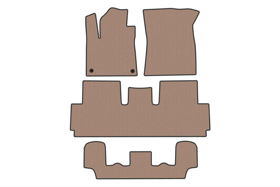 Citroen C-4 Picasso 2013–2022 Gumowe Dywaniki Carsuit (Do Grand, 3 Rzędy, Beżowe) Image