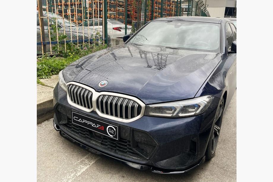 BMW 3 Series G20/G21 2018- Nakładka na Przedni Zderzak EuroCap V1 (do M-Performance 2022-, Czarny Połysk) Image