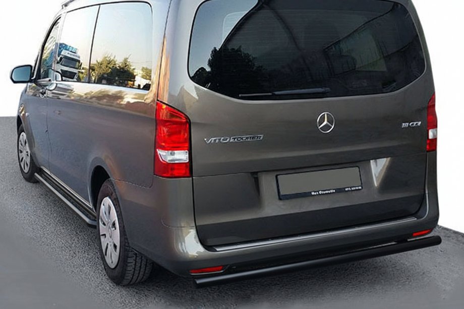Mercedes Vito/V-class W447 2014- Tylny Ochraniacz AK002 Czarny (Stal Nierdzewna) Zdjęcia 1