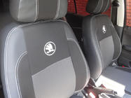 Skoda Fabia 2000-2007 Pokrowce Samochodowe (Skóra Syntetyczna↗Tkanina, Premium) zdjęcia 3