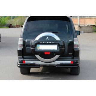 Tylna Podwójna Belka AK003 Czarna (Stal Nierdzewna) Mitsubishi Pajero Wagon IV 2006-2021 zdjęcia 3