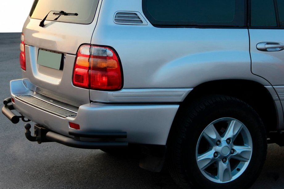 Toyota Land Cruiser 100 1998-2007 Tylne narożne rury AK003-Double Black (2 szt., stal nierdzewna) Image