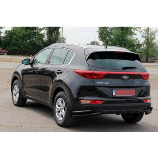 Tylny Podwójny Narożny Ochraniacz AK003 Podwójny Czarny (Stal Nierdzewna) Kia Sportage 2015-2021 zdjęcia 3