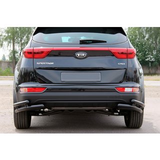 Tylny Podwójny Narożny Ochraniacz AK003 Podwójny Czarny (Stal Nierdzewna) Kia Sportage 2015-2021 zdjęcia 2