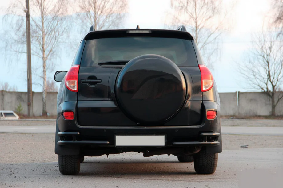 Toyota Rav 4 2006-2013 Tylne narożniki AK003-double Czarny (2 szt., stal nierdzewna) Image