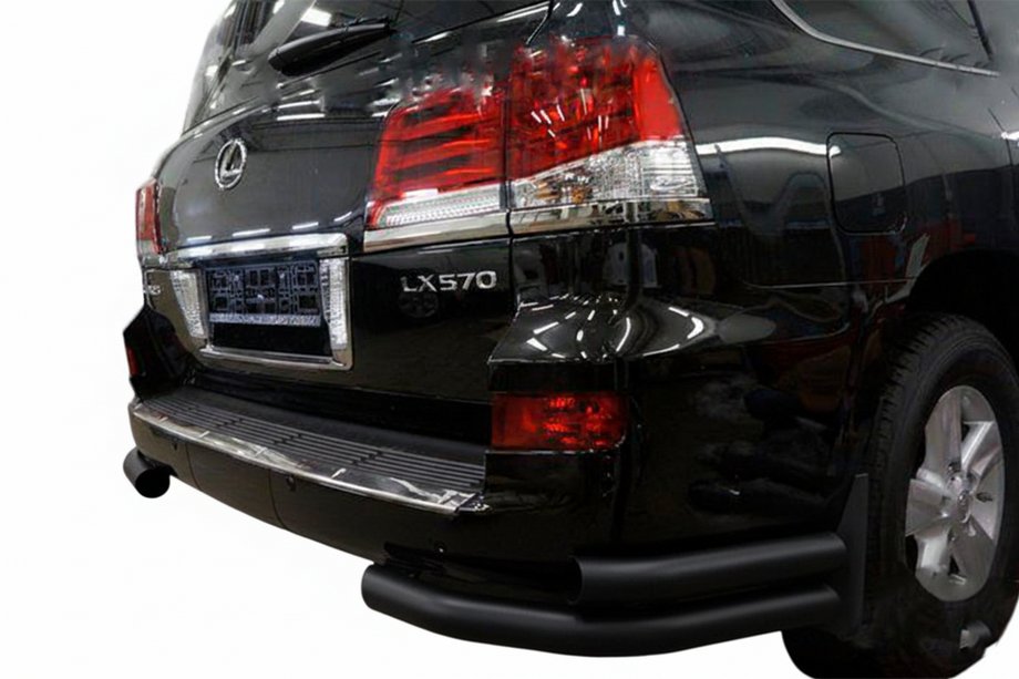 Lexus LX570/450d 2008-2022 Tylne Podwójne Narożniki Black (Stal Nierdzewna) Zdjęcia 1