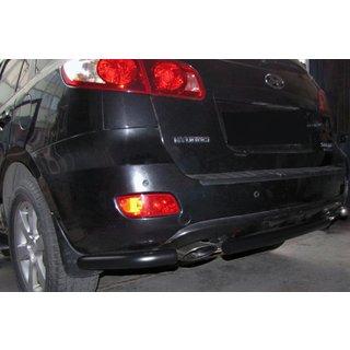 Tylne narożne orurowanie z częścią środkową AK0073 Czarny (2 szt., stal nierdzewna) Hyundai Santa Fe 2 2006-2012