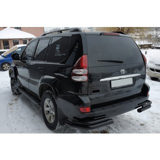 Tylne Podwójne Rurki AK003-2 Czarny (2 szt., Stal Nierdzewna) Toyota Land Cruiser Prado 120 2002-2009 zdjęcia 3