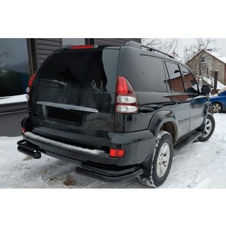 Tylne Podwójne Rurki AK003-2 Czarny (2 szt., Stal Nierdzewna) Toyota Land Cruiser Prado 120 2002-2009 zdjęcia 1
