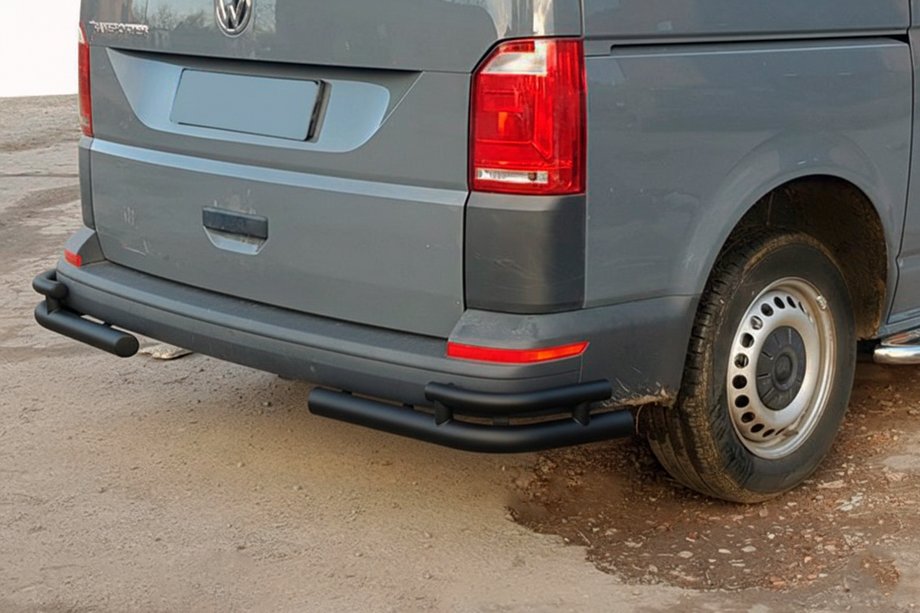 Volkswagen T6 2015-2024 Tylne narożne rury AK003-Double Black (2 szt., stal nierdzewna) Image
