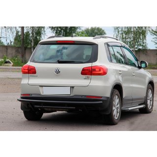 Tylny Ochraniacz AK002-2 Czarny (Stal Nierdzewna) Volkswagen Tiguan 2007-2016 zdjęcia 3