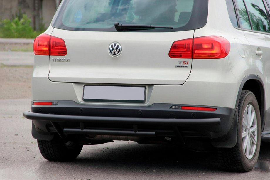 Volkswagen Tiguan 2007-2016 Tylny Ochraniacz AK002-2 Czarny (Stal Nierdzewna) Zdjęcia 1