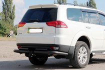 Mitsubishi Pajero Sport 2008-2015 Tylny ochraniacz AK003-Special Black (2 szt., stal nierdzewna) zdjęcia 1