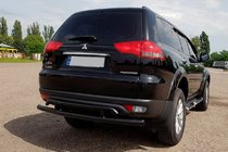 Mitsubishi Pajero Sport 2008-2015 Tylny ochraniacz AK002-2 Czarny (2 szt, stal nierdzewna) zdjęcia 2