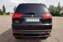 Mitsubishi Pajero Sport 2008-2015 Tylny ochraniacz AK002-2 Czarny (2 szt, stal nierdzewna) zdjęcia 1