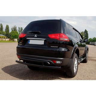 Tylny ochraniacz AK002-2 Czarny (2 szt, stal nierdzewna) Mitsubishi Pajero Sport 2008-2015 zdjęcia 2