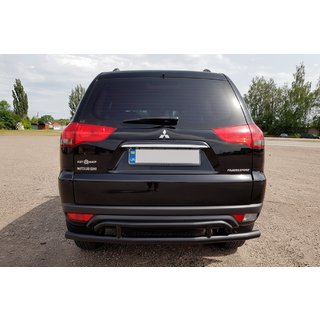 Tylny ochraniacz AK002-2 Czarny (2 szt, stal nierdzewna) Mitsubishi Pajero Sport 2008-2015 zdjęcia 1