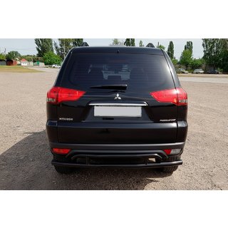 Tylny ochraniacz AK002-2 Czarny (2 szt, stal nierdzewna) Mitsubishi Pajero Sport 2008-2015 zdjęcia 4