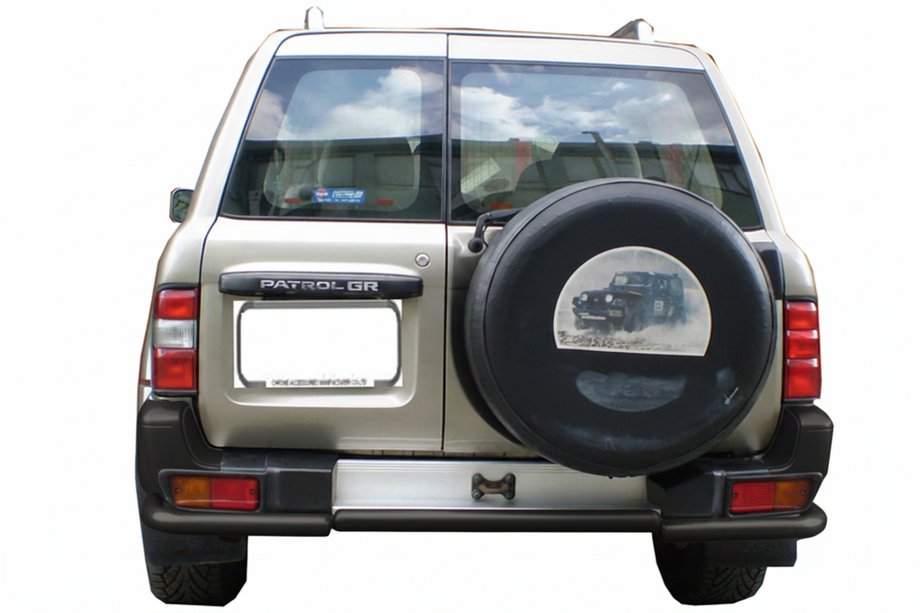 Nissan Patrol Y61 1997-2011 Tylna Belka AK005-1 Czarna (Stal Nierdzewna) Image