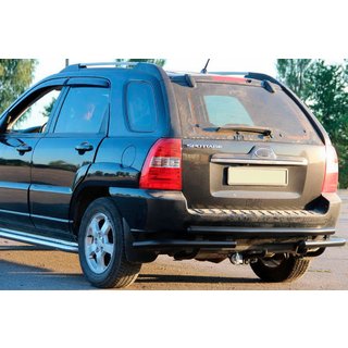 Tylna Belka AK007 Czarna (Stal Nierdzewna) Kia Sportage 2004-2010 zdjęcia 1
