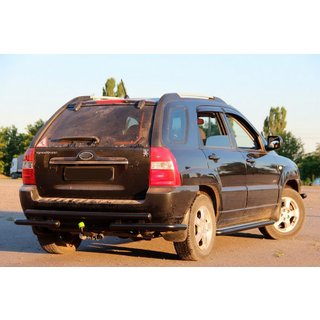 Tylna Belka AK007 Czarna (Stal Nierdzewna) Kia Sportage 2004-2010 zdjęcia 2