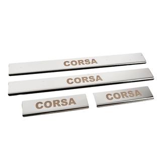Nakładki progowe Carmos (4 szt, stal nierdzewna) Opel Corsa E 2015-2019 zdjęcia 3