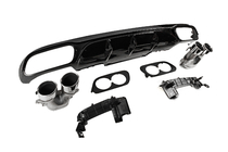 Mercedes E-class W213 2016-2023 Dyfuzor tylny z końcówkami wydechu E53-Design Silver (do Base) zdjęcia 3