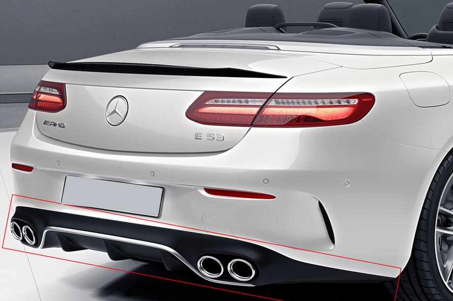 Mercedes E-class coupe C238 2016-2024 Tylny Dyfuzor Black z Końcówkami Chrome (Design AMG53) Zdjęcia 1