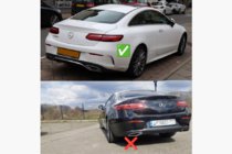 Mercedes E-class coupe C238 2016-2024 Tylny Dyfuzor Black z Końcówkami Chrome (Design AMG63) zdjęcia 5