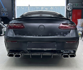 Mercedes E-class coupe C238 2016-2024 Tylny Dyfuzor Black z Końcówkami Chrome (Design AMG63) zdjęcia 4