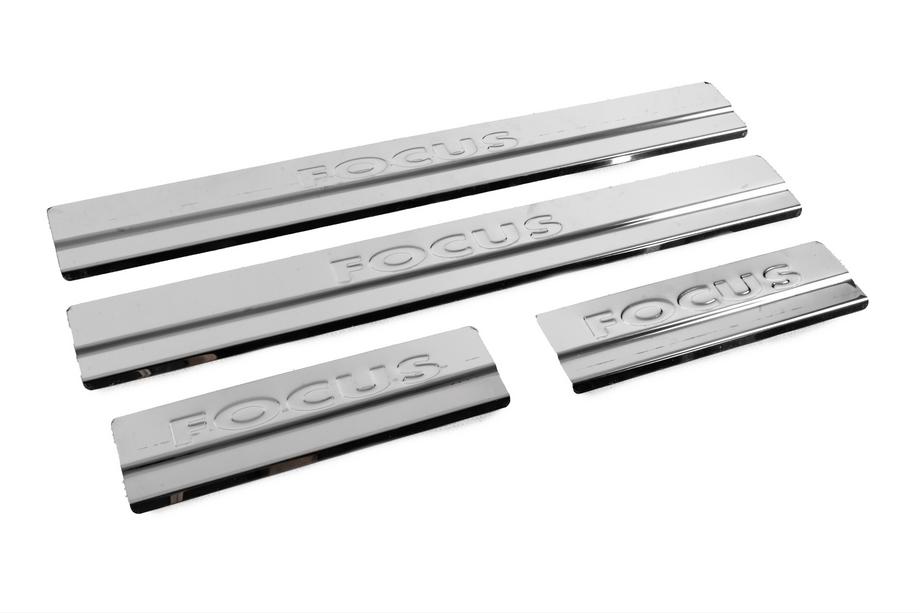 Ford Focus II 2005-2008 Nakładki na progi V2 (Carmos, 4 szt., stal nierdzewna) Zdjęcia 3