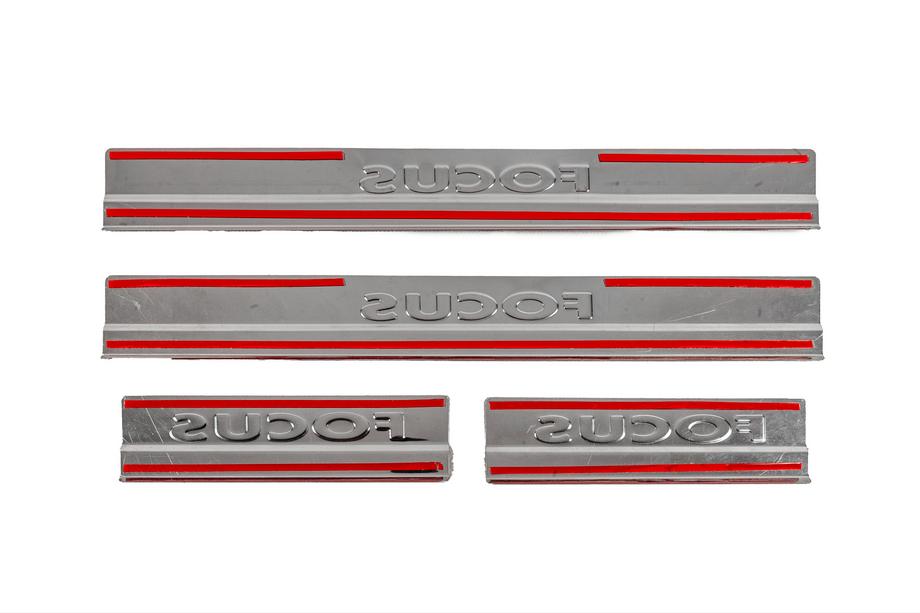 Ford Focus II 2005-2008 Nakładki na progi V2 (Carmos, 4 szt., stal nierdzewna) Zdjęcia 4