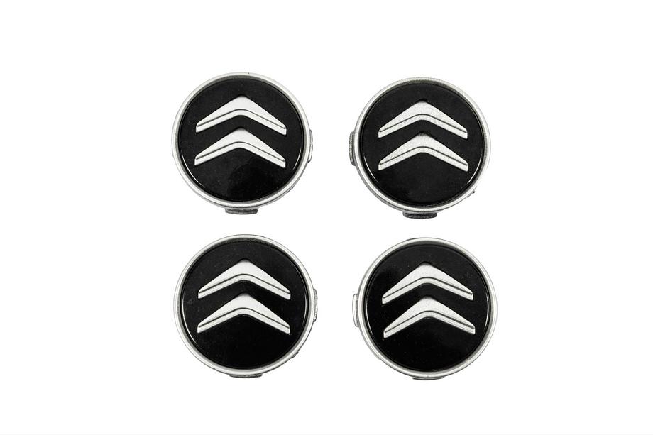 Citroen Zaślepki do felg 60/56 mm (Czarne z chromem, 4 szt.) Image