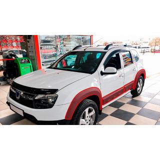 Zestaw poszerzeń nadkoli z listwami EuroCap (12 szt., gładkie, czarny mat, ABS) Dacia Duster 2008-2018 zdjęcia 1