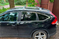 Honda CRV 2012-2016 Belki poprzeczne bagażnika dachowego na relingi zintegrowane OEM (2 szt.) Czarny zdjęcia 2