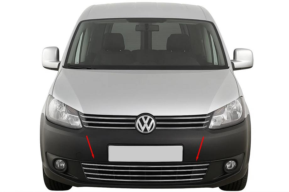 Volkswagen Caddy 2010-2015 Jednoczęściowa kratka zderzaka ze stali nierdzewnej Image