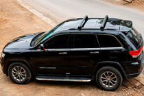 Jeep Grand Cherokee WK2 2010-2021 Belki poprzeczne bagażnika dachowego na relingi zintegrowane OEM (2 szt.) Czarny zdjęcia 10
