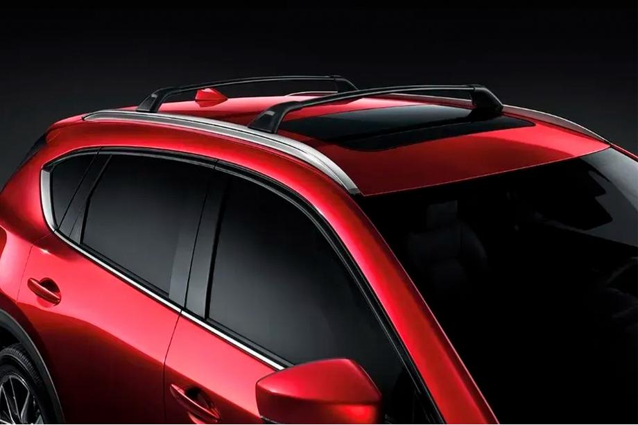 Mazda CX-5 2017–2025 Belki poprzeczne bagażnika dachowego na relingi zintegrowane HARMS (2 szt.) Czarny Image