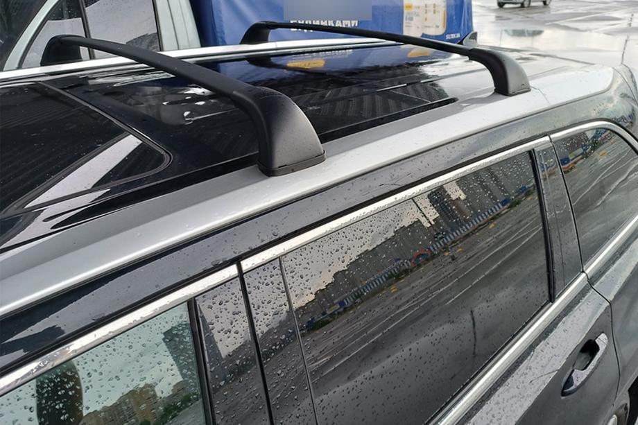 Toyota Highlander 2013-2019 Belki poprzeczne bagażnika dachowego na relingi zintegrowane OEM (2 szt.) Szary Image