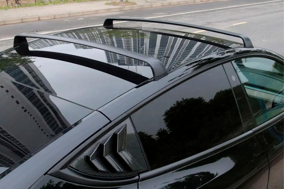 Tesla Model 3 2017- Belki poprzeczne OEM do fabrycznych punktów montażu, zamykane na klucz (2 szt.) Image