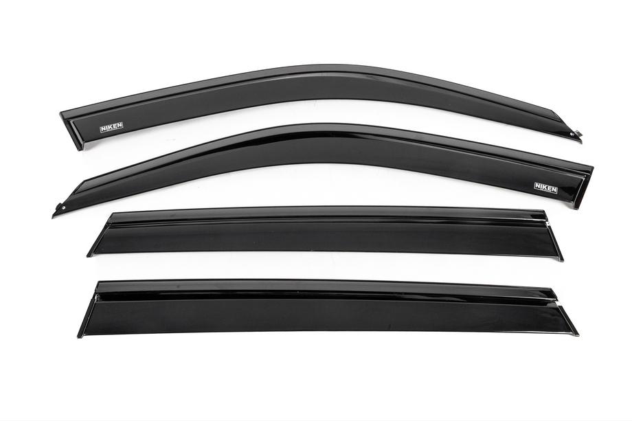BMW X5 E70 2007-2013 Owiewki szyb z czarną listwą Niken Luxury (4 szt.) Image