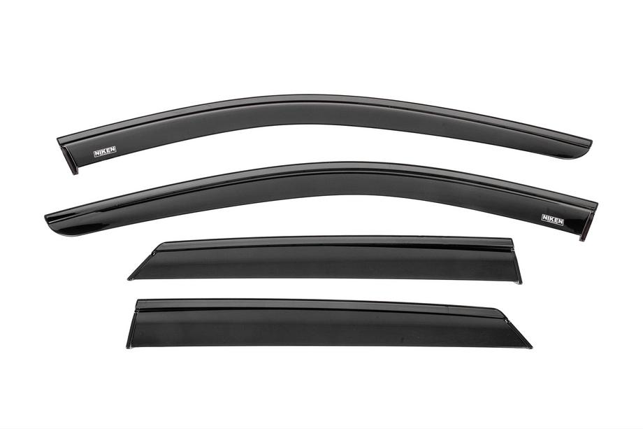 Mercedes ML W164 2005-2011 Owiewki szyb z czarną listwą Niken Luxury (4 szt.) Image