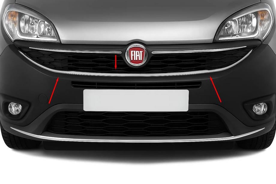 Fiat Doblo II 2010-2022 Listwa wokół dolnej kratki (2015↗, stal nierdzewna) Image