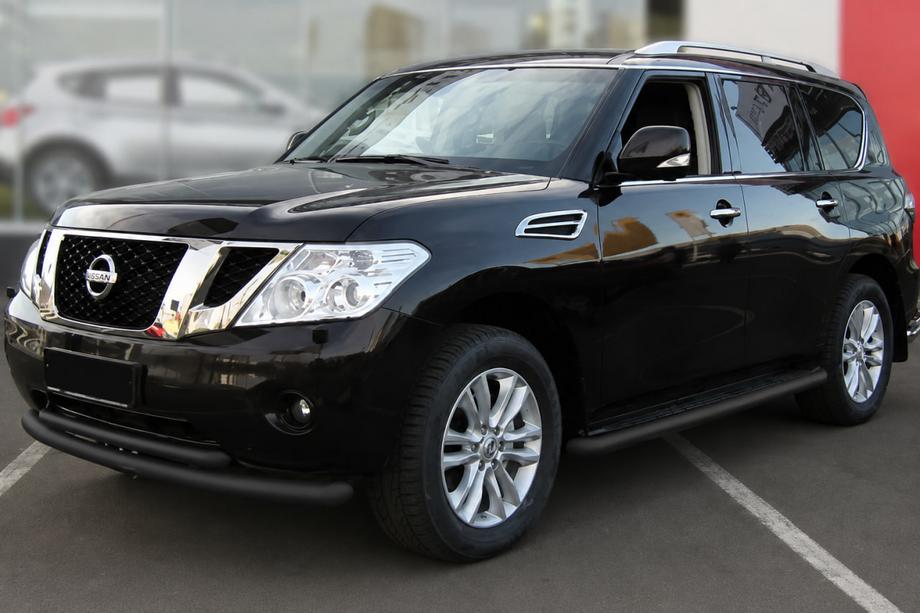 Nissan Pathfinder R51 2005-2014 Podwójne orurowanie przednie Black (stal nierdzewna) Image