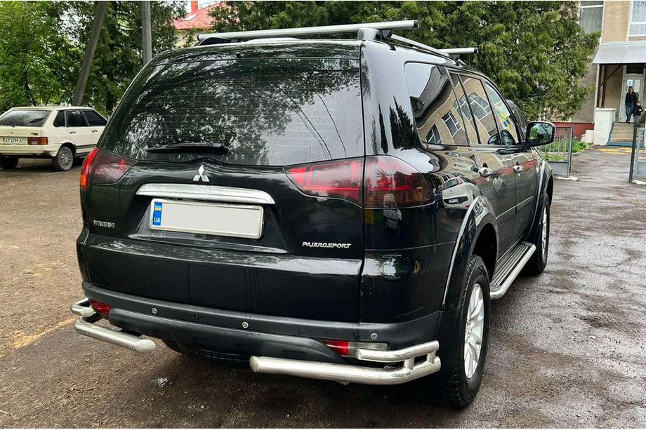 Mitsubishi Pajero Sport 2008-2015 Tylny ochraniacz AK003-Double (2 szt., stal nierdzewna) Image