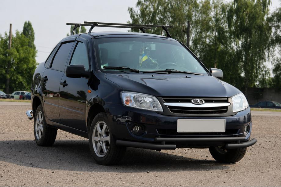 Lada Granta 2011- Orurowanie przednie ST009-2 Black (stal nierdzewna) Image
