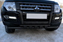 Mitsubishi Pajero Wagon IV 2006-2021 Orurowanie przednie ST015 Black (stal nierdzewna) zdjęcia 1